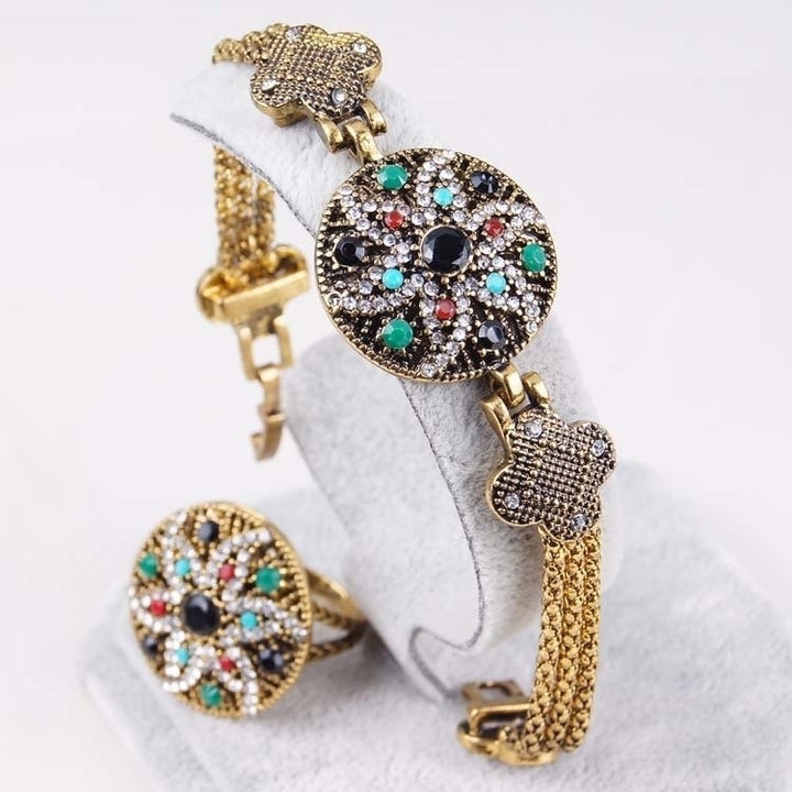 Opal Crystal Flower Jewelry Set Image 4