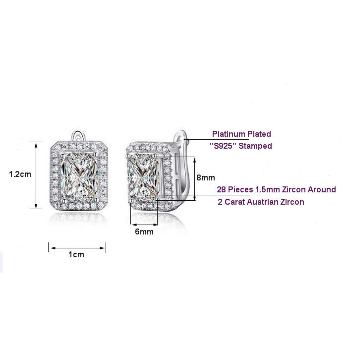 Emerald Cut Cubic Zirconia Earrings Image 2