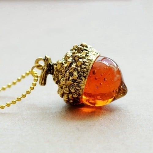 Acorn Amber Necklace Image 1