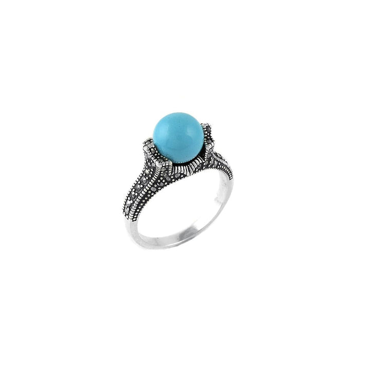 Genuine Marcasite And Sterling Silver Pearl Rings Image 1