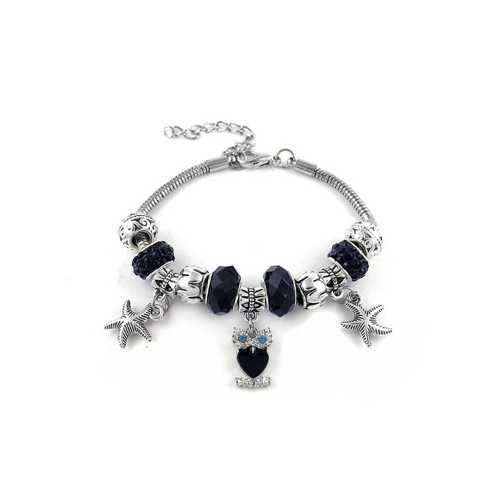 Swarovski Elements Crystal and Murano Owl Charm Bracelet Image 3