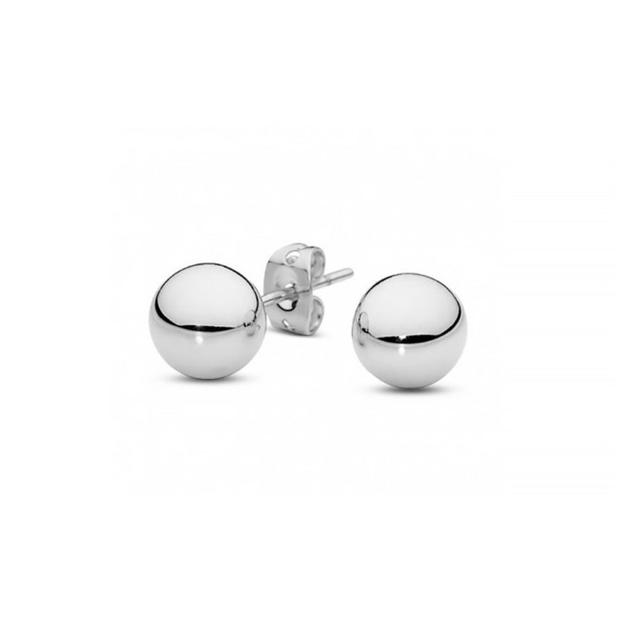 Solid 14Kt White Gold Ball Studs Image 1