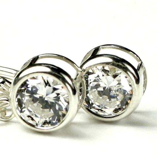 1 Carat Simulated Diamond Leverback Earrings, Sterling Silver Image 2