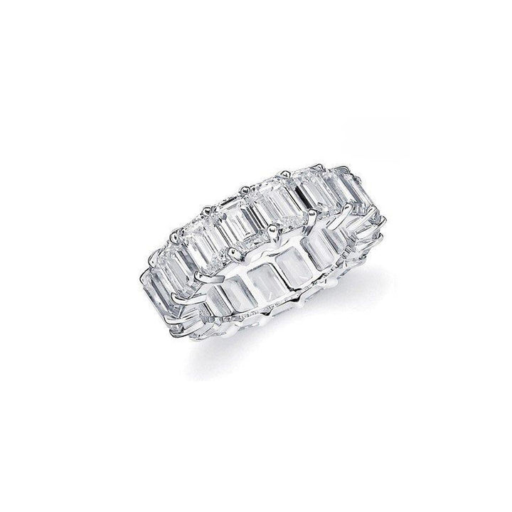 Emerald Cut Simulated Diamond Band In 18Kt White Gold Image 2