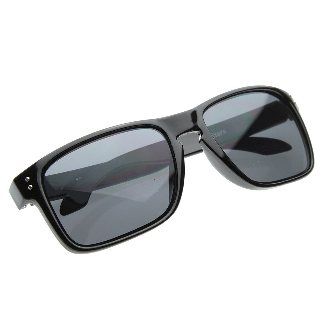 Designer Inspired Active Lifestyle Square Sunglasses with Keyhole Nose Bridge Image 4