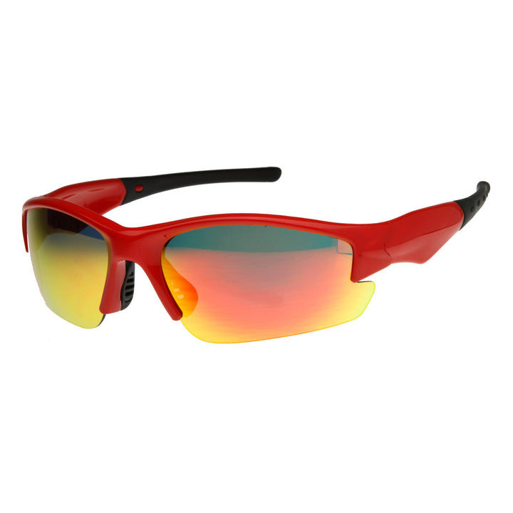 TR90 Semi-Rimless Sports Wrap Sunglasses UV Protection Lightweight Athletic Frame Image 1