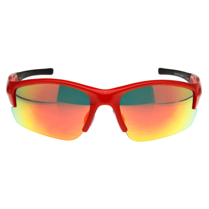 TR90 Semi-Rimless Sports Wrap Sunglasses UV Protection Lightweight Athletic Frame Image 2