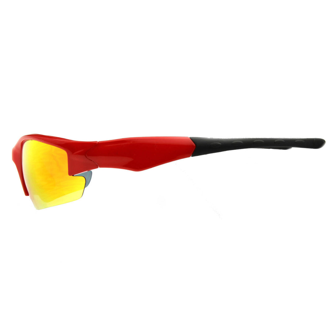 TR90 Semi-Rimless Sports Wrap Sunglasses UV Protection Lightweight Athletic Frame Image 3