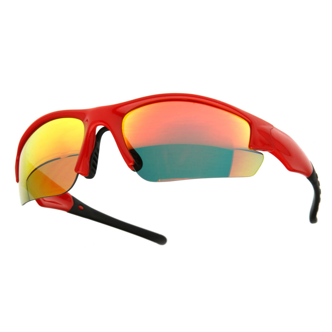 TR90 Semi-Rimless Sports Wrap Sunglasses UV Protection Lightweight Athletic Frame Image 4