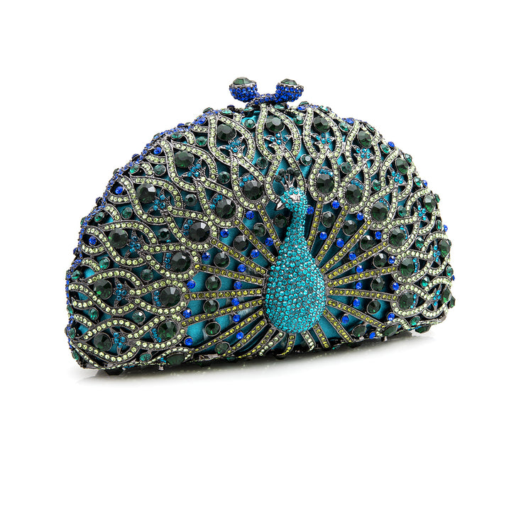 LuxMob Peacock Crystal Clutch LuxMob Glamorous clutch bags Stunning crystal Image 1