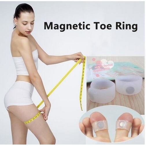 2 Pairs Magnetic Toe Ring Slimming Weight Loss Health Foot Massage Image 2