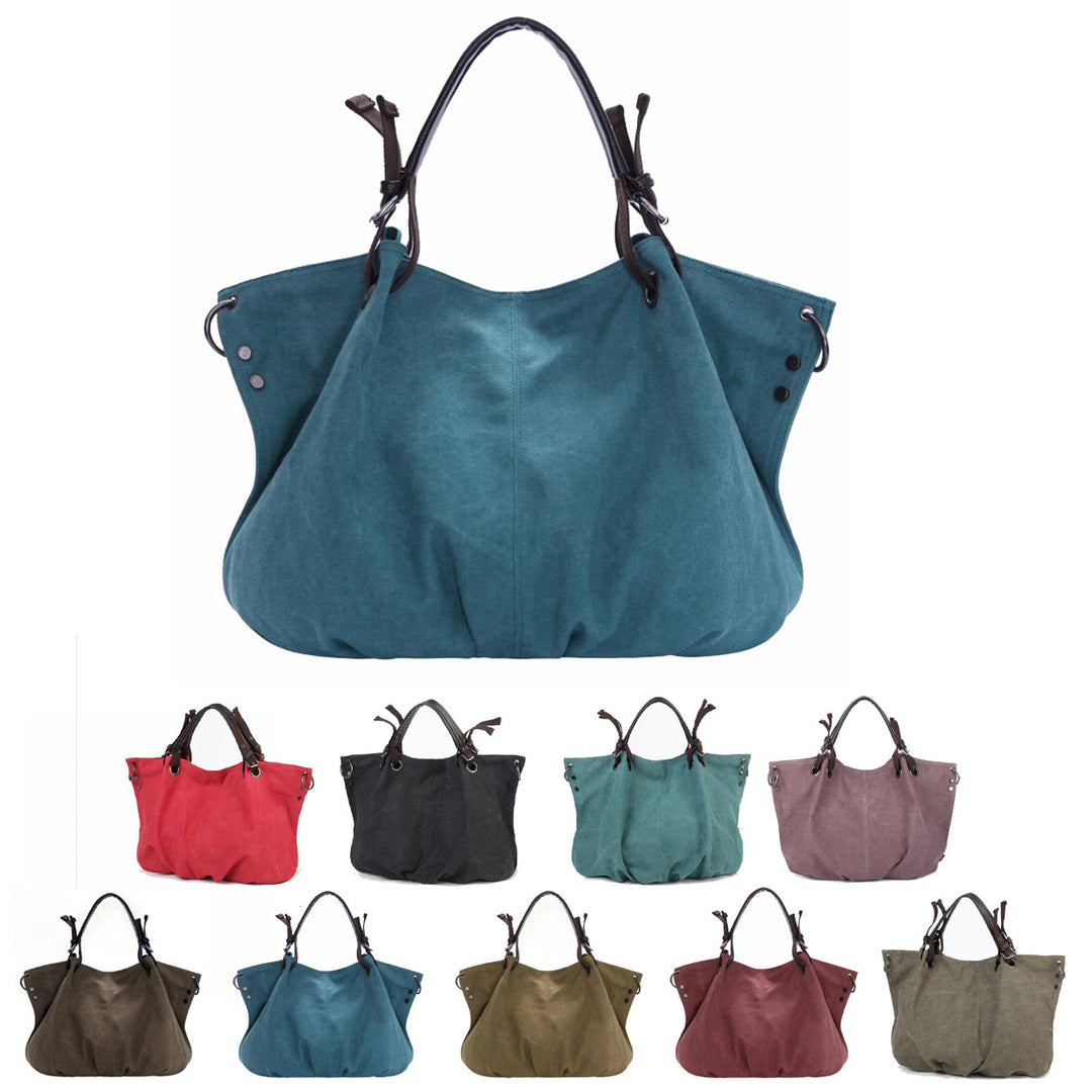 Women Soft Canvas Handbag in 9 Assorted Color Image 1