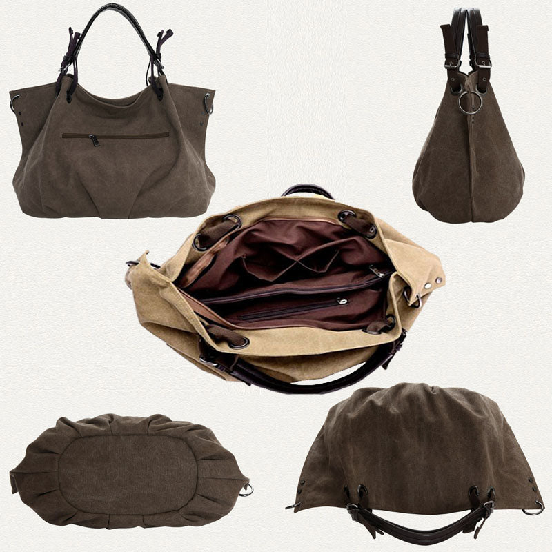 Women Soft Canvas Handbag in 9 Assorted Color Image 3