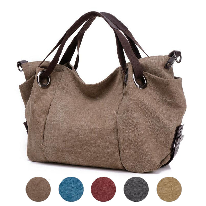 Women Fashion Canvas Handbag in 5 Assorted Colors Image 1