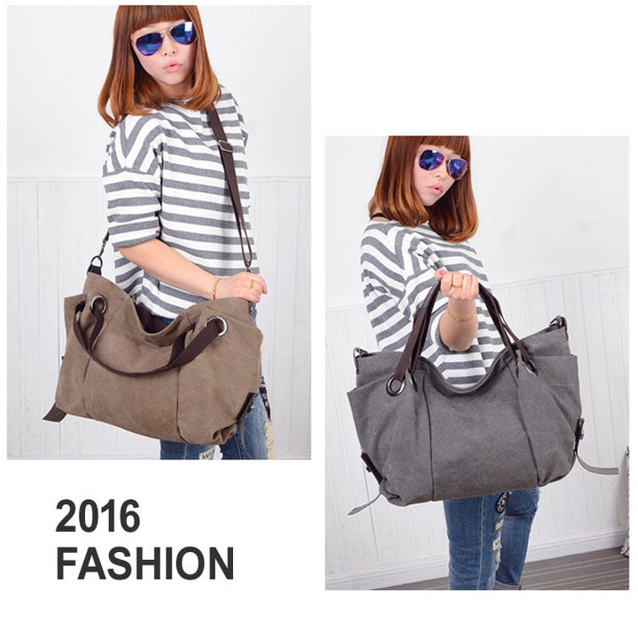 Women Fashion Canvas Handbag in 5 Assorted Colors Image 3