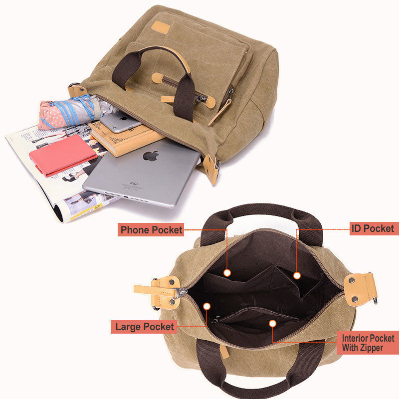 Durable Canvas Handbag Messenger Bag Image 2