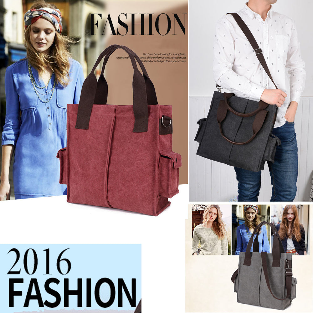 Fashion Canvas Handbag Easy Convert To Shoulder Bag Image 2