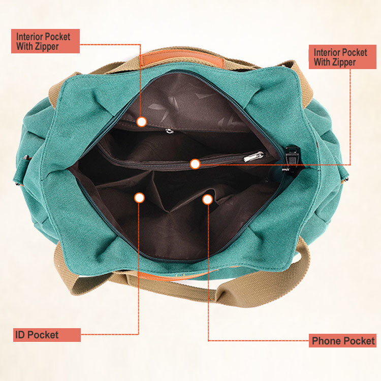Women Soft Canvas Handbag Fashion Tote Bag in 9 Assorted Color Image 4