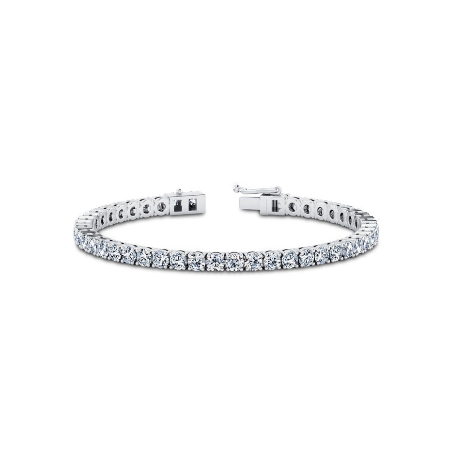 11.00CTTW Round Cut Tennis Bracelet in 18K White Gold Image 1