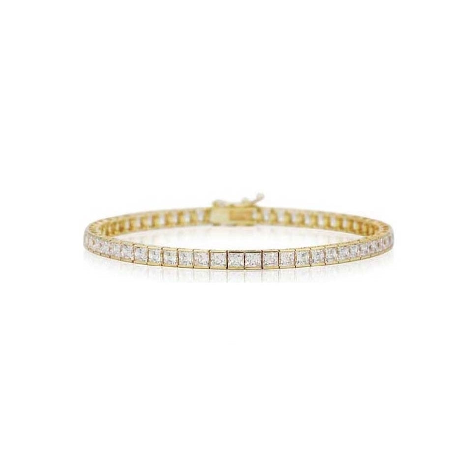 12.00 CTTW Princess Cut Tennis Bracelet in 18k Gold Image 1