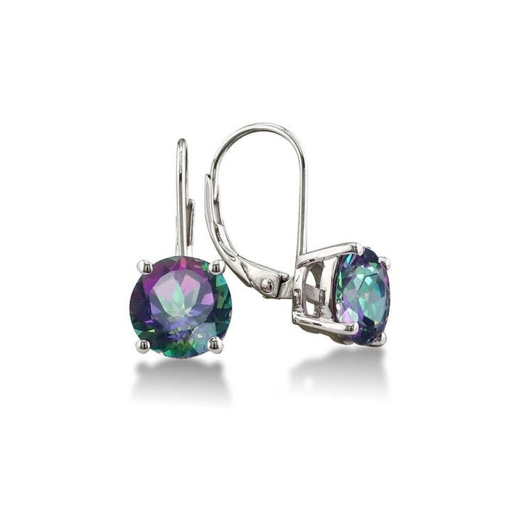 3.50 CTTW Genuine Mystic Topaz Leverback Earrings in Sterling Silver Image 1