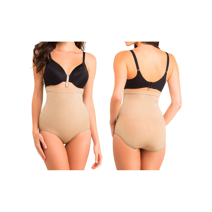 Womens High-Waisted Shaping Bikini-Brief or Thong Bottoms Image 3