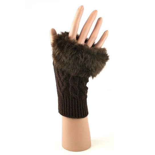 Fingerless Cable Knit Gloves Image 3