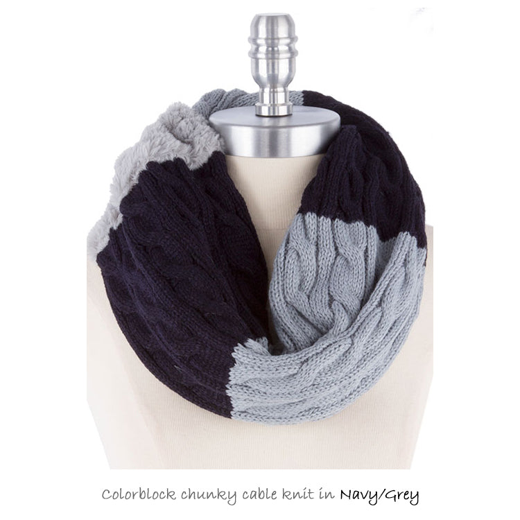 CHUNKY Cable Knit and Plush Neck Warmer Image 2