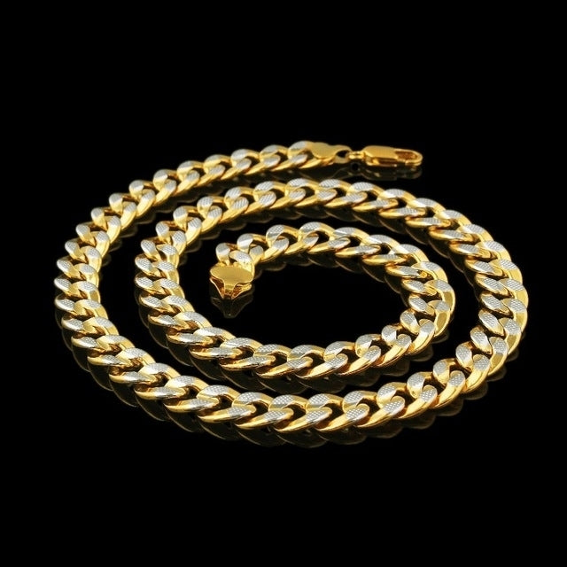 18k Gold Filled Two Tone Cubin Link Chain Image 1