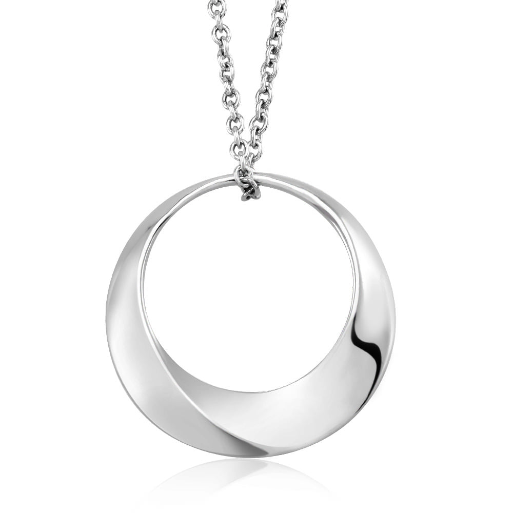 White Gold Plated Open Circle Necklace Image 1