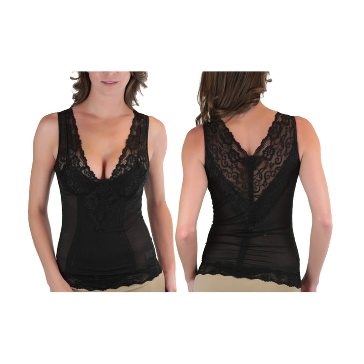 Womens Lace Top V-Neck Shapewear Camisole Image 3