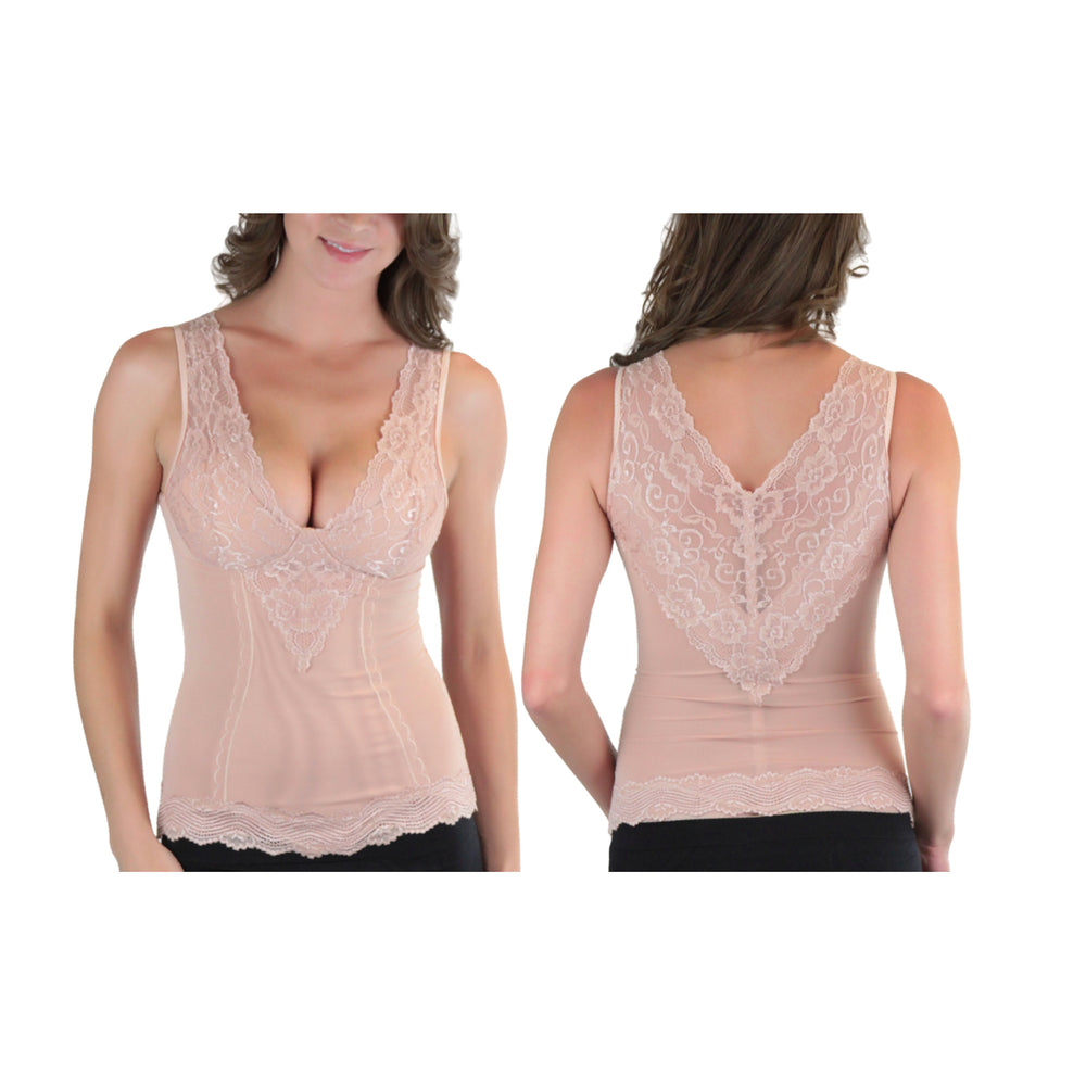 Womens Lace Top V-Neck Shapewear Camisole Image 2