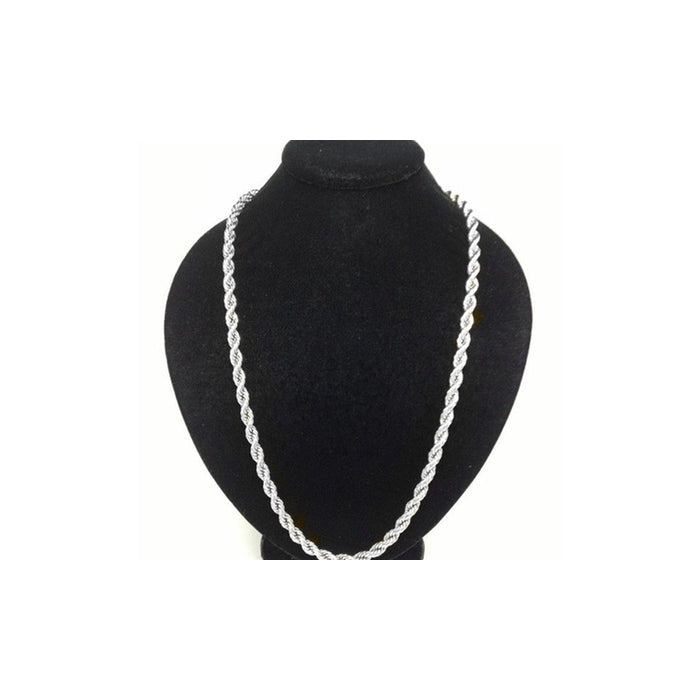18k White Gold Filled Rope Chain All AGES Unisex Men Women Teens Image 1