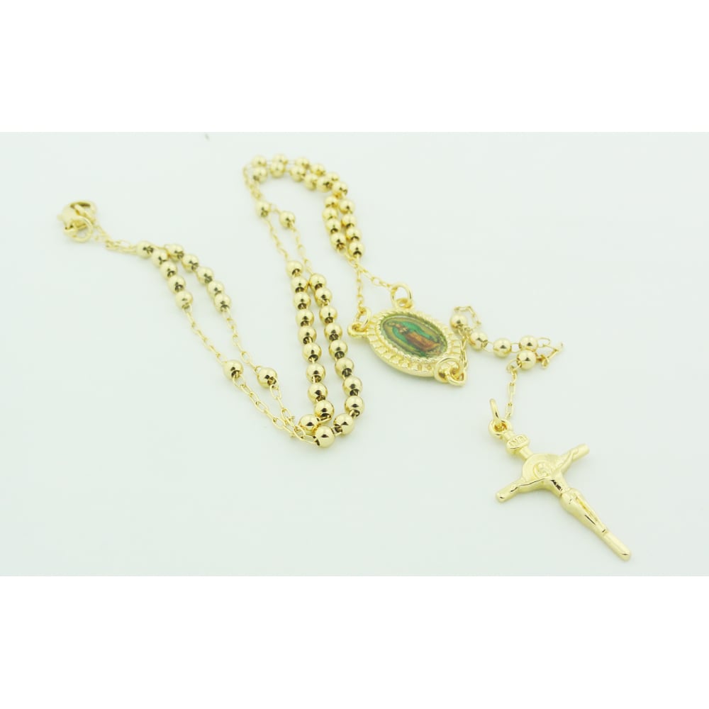 18k Gold Filled Gaudalupe Rosary Image 1