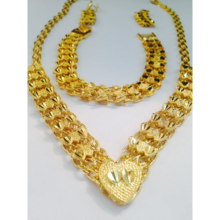 18k Gold Filled Double Heart Set Image 1