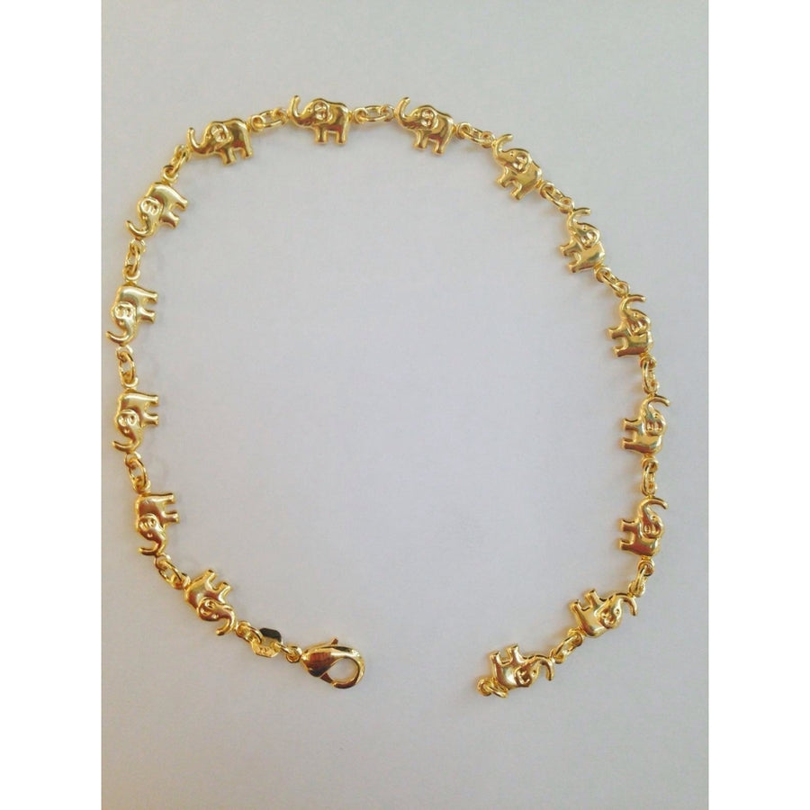 18k Gold filled Elephant Bracelet Yellow Image 1