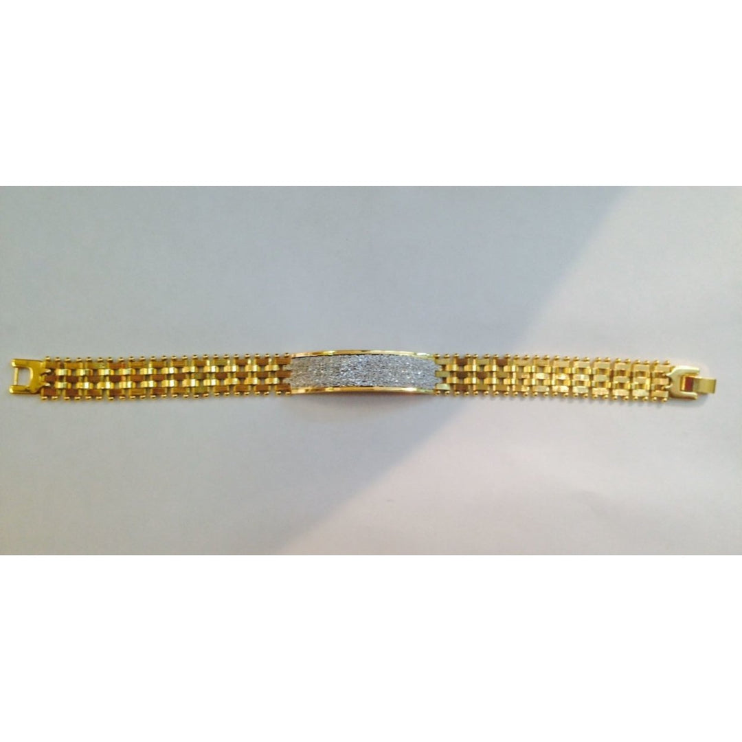 18k Gold Filled Rolex style Two Tone ID Bracelet Image 1