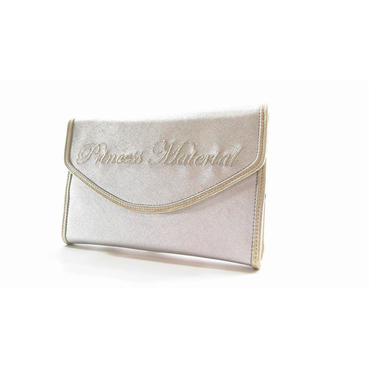 SNOB Essentials Disney Cinderella Princess Material Clutch Jewelry Bag Metallic Silver Handbag Purse Small Designer Image 3