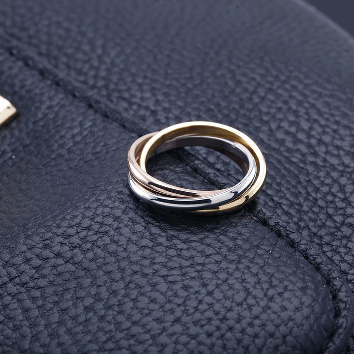 18K Gold Plated Three Ring Set Image 3