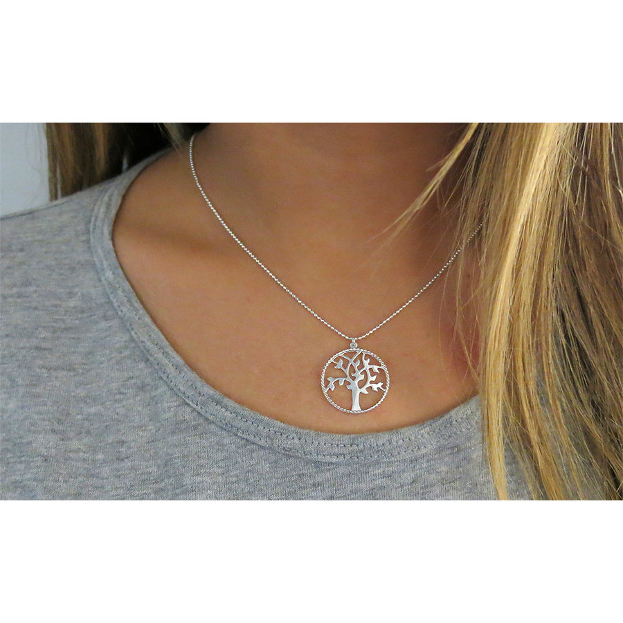 Solid Sterling Silver Tree Of Life Necklace Image 1