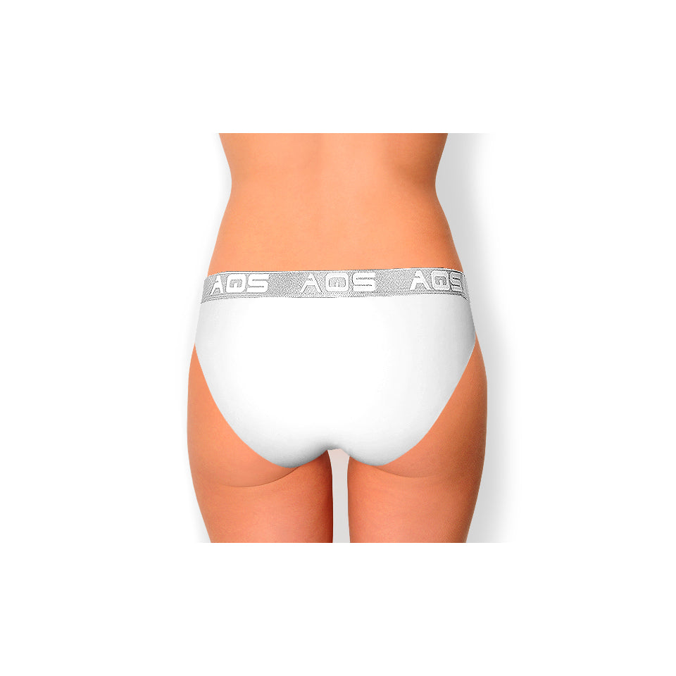 AQS Ladies White/Grey Cotton Bikini Underwear - 3 Pack Image 3