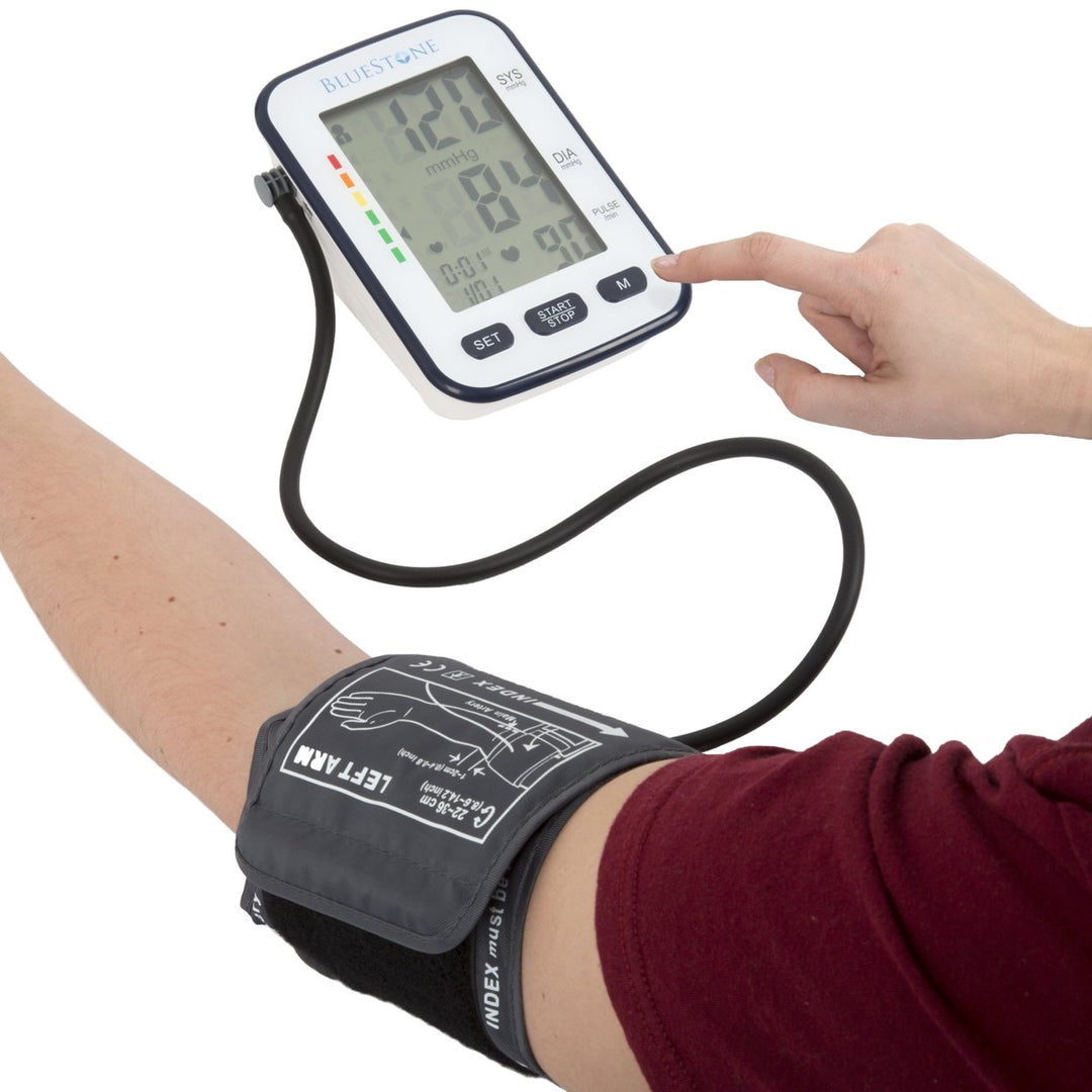 Blood Pressure Cuff Digital Monitor Upper Arm LCD Display Health Tracker 2 Users Image 1