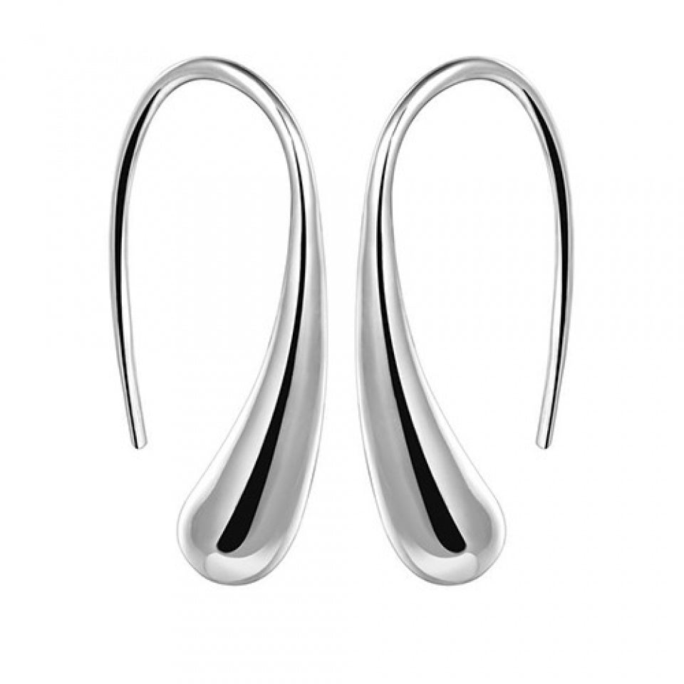 Sterling Silver Plated Waterdrop Hook Earrings Image 1