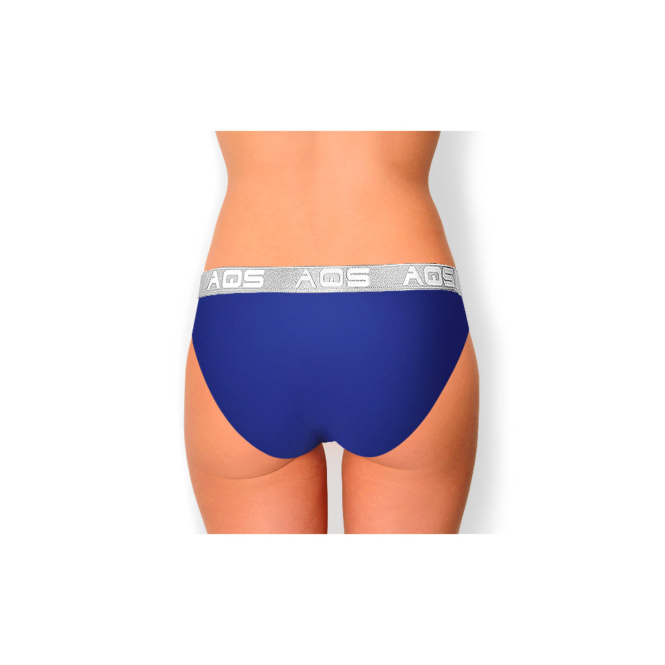 AQS Ladies Dark Blue/Grey Cotton Bikini Underwear - 3 Pack Image 3