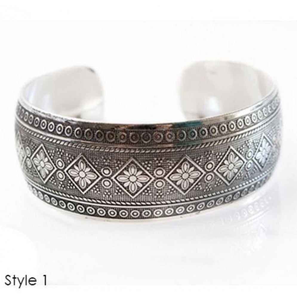 Tibetan Silver Cuff Bracelets - 6 Styles Image 1