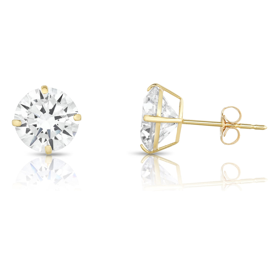 4.00 CTTW Swarovski Elements Crystal Studs in 18k Gold Image 1