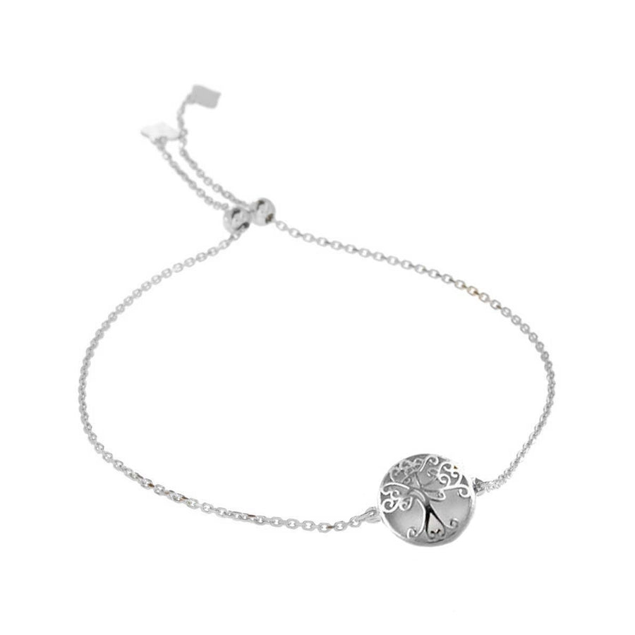 Italian Made Solid Sterling Silver Tree Of Life Bracelet Image 1