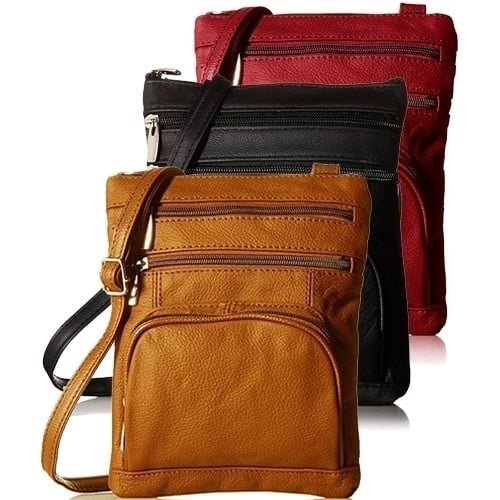 Ultra-Soft Genuine Leather Crossbody Bag Multiple Colors Image 1