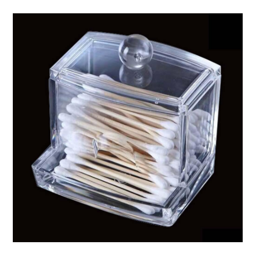 Clear Acrylic Makeup Storage Cotton Swab Organizer Box Cosmetic Holder Image 1