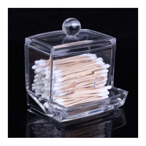 Clear Acrylic Makeup Storage Cotton Swab Organizer Box Cosmetic Holder Image 2